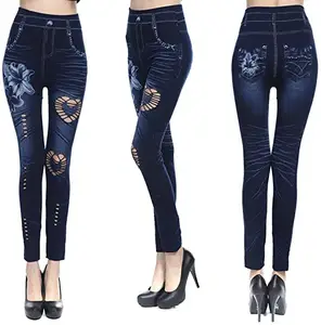 2023 модные женские джинсы с принтом Леггинсы оптом повседневные тонкие женские леггинсы
