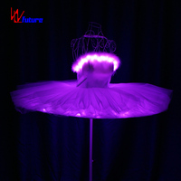 Jupe de ballet lumineuse LED de haute qualité, robe de danse lumineuse pour spectacle, carnaval, fête, performance sur scène, costume