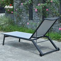 Artie Patio Aluminium Chaise Longue Chaise Longue Piscine Meubles Étanche Transat Extérieur Sling Chaise Meubles De Jardin