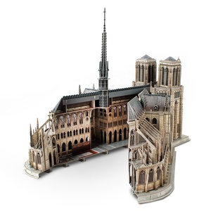 Haute qualité enfants cadeaux jeu bricolage jouet papier en bois Puzzle ville France bâtiment modèle Notre <span class=keywords><strong>Dame</strong></span> De Paris <span class=keywords><strong>3D</strong></span> Puzzle pour enfants cadeau - Product Image 3