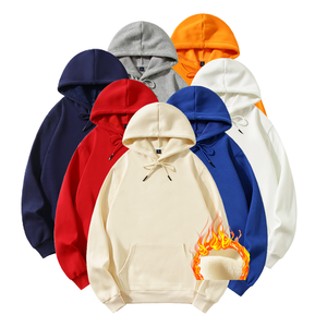 High Quality Polyester/Cotton Nonwoven Winter Printed Regular Fit <b>Thick</b> <b>Fleece</b> 550g Quick Dry Breathable Pullover Men Hoodie - Product Image 2
