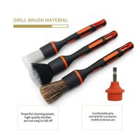 Lot de 3 brosses de nettoyage pour perceuse, kit de brosses de detailing automobile en poils de sanglier pour le nettoyage des interieurs de voiture, des jantes et des interstices – Vente en gros