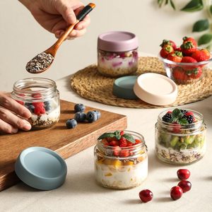 Paquete de 6 Frascos de Vidrio de 8oz con Tapas Herméticas, Boca Ancha, Libres de BPA, Aptos para Lavavajillas, Reutilizables, para Alimentos, <span class=keywords><strong>Avena</strong></span> - Product Image 6