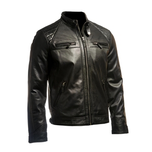 Veste de moto pour homme en cuir véritable imperméable et coupe-vent, matelassée aux épaules, pour l'hiver - Product Image 3