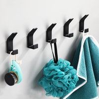 Crochets muraux autocollants en aluminium spatial, robustes, résistants à la rouille, pour peignoirs, manteaux et chapeaux, pour salle de bain et cuisine