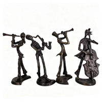 Statue de groupe musical moderne en cuivre, abstraite et géométrique, faite à la main, écologique, durable, décoration de table, artisanat d'art, sculptures