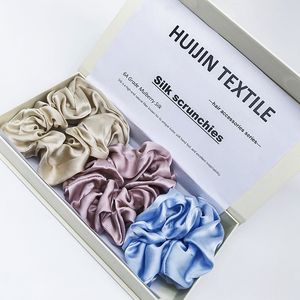 100% Moerbei Zijde Haar <span class=keywords><strong>Scrunchies</strong></span> Set Custom Elastische Paardenstaart Houder Haar Stropdassen Voor Dames Meisjes Premium Kwaliteit Haarbanden - Product Image 1