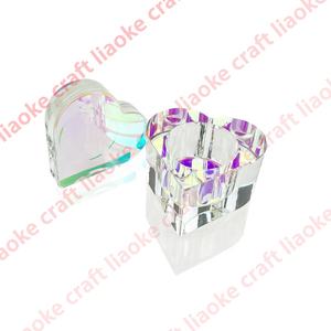 Il più nuovo cuore rosa tazza di vetro di cristallo di alta qualità strumento acrilico per Nail Art piatto a cuore tazza di vetro liquido con coperchio piatto <span class=keywords><strong>Dappen</strong></span> - Product Image 6