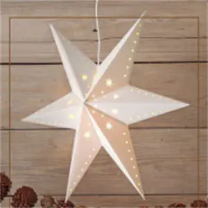 Праздничные украшения для дома, Подвесные светодиодные бумажные фонарики в виде звезд