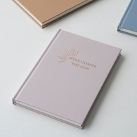 Carnet de notes personnalisé avec impression, journal intime avec logo soleil en bronze, croissance personnelle, énergie positive, santé mentale