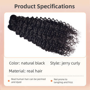 Extensions de cheveux humains vierges indiens Jerry Curly, super double drawn, <span class=keywords><strong>tissage</strong></span> machine double <span class=keywords><strong>trame</strong></span>, toutes couleurs, pour femmes YEUNG BEAUTY No - Product Image 3