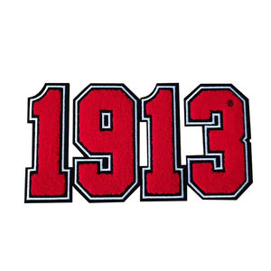 Venta al por mayor personalizado grande Delta Sigma <span class=keywords><strong>Thate</strong></span> Soroity 1913 toalla letra griega diseño fresco bordado Chenille hierro en parches - Product Image 5