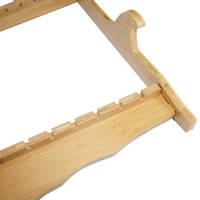 Support de rangement d'arme Bambou 2 Arc 12 Flèches Empêcher les rayures Présentoir Arc Flèche Support mural 2 Niveaux
