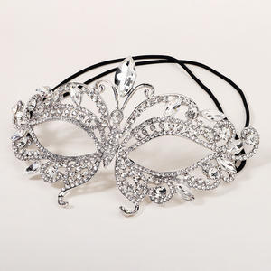仮面舞踏会蝶マスクラインストーンファンシークリスタルメタルマスクベネチアンパーティー舞踏会クラウンマスク女性用コスチューム - Product Image 5