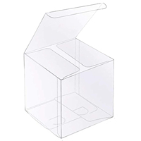 Boîte à dragées transparente en plastique, boîtes en acétate transparentes en forme de cube, boîtes cadeaux transparentes en PET/PVC pour l'emballage de cadeaux de mariage ou de fête