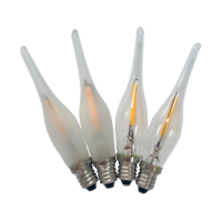 Ampoule LED à filament E10 C15 GS1, effet flamme de bougie, 230V 0.5W, boîtier givré, pour la décoration de lustres en cristal.