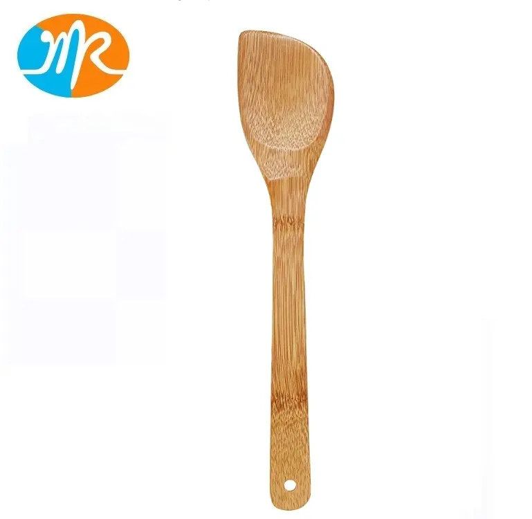 Kitchen Left-Handed Stir Fry Spatula and Wok Tool Slotted Spatula Natural Bamboo