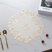 Napperons de table ronds en PVC, design classique métallisé, écologiques, résistants à la chaleur, pour mariage et décoration