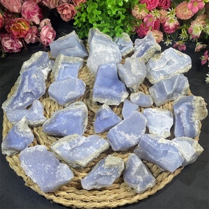 자연 치유 거친 표본 크리스탈 미네랄 원시 블루 레이스 마노 장식 - Product Image 6