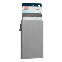 Mini porte-cartes de crédit en métal et aluminium, porte-cartes automatique RFID Pop Up