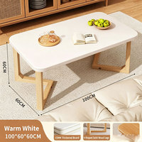 Table basse minimaliste pour salon, pieds en bois, idéale pour petits espaces, table d'appoint pour appartement, location, mobilier de maison