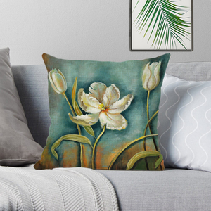 Vintage Blossom Home Decor <span class=keywords><strong>Funda</strong></span> de <span class=keywords><strong>almohada</strong></span> de lino Decorativo Rosa <span class=keywords><strong>Azul</strong></span> Cojines <span class=keywords><strong>Funda</strong></span> de <span class=keywords><strong>almohada</strong></span> - Product Image 2
