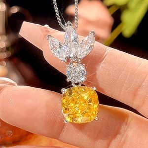 High Quality Eco-friendly Copper Jewelry Set Non Tarnish 12*12-10*10mm Yellow Zircon <b>Delicate</b> Durable Fashion Jewelry Set - Product Image 5
