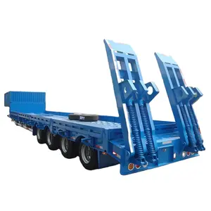 TIA OEM 3 차축 80 톤 프론트 로딩 확장 가능한 로더 운송 트레일러 중국에서 낮은 침대 트레일러 판매