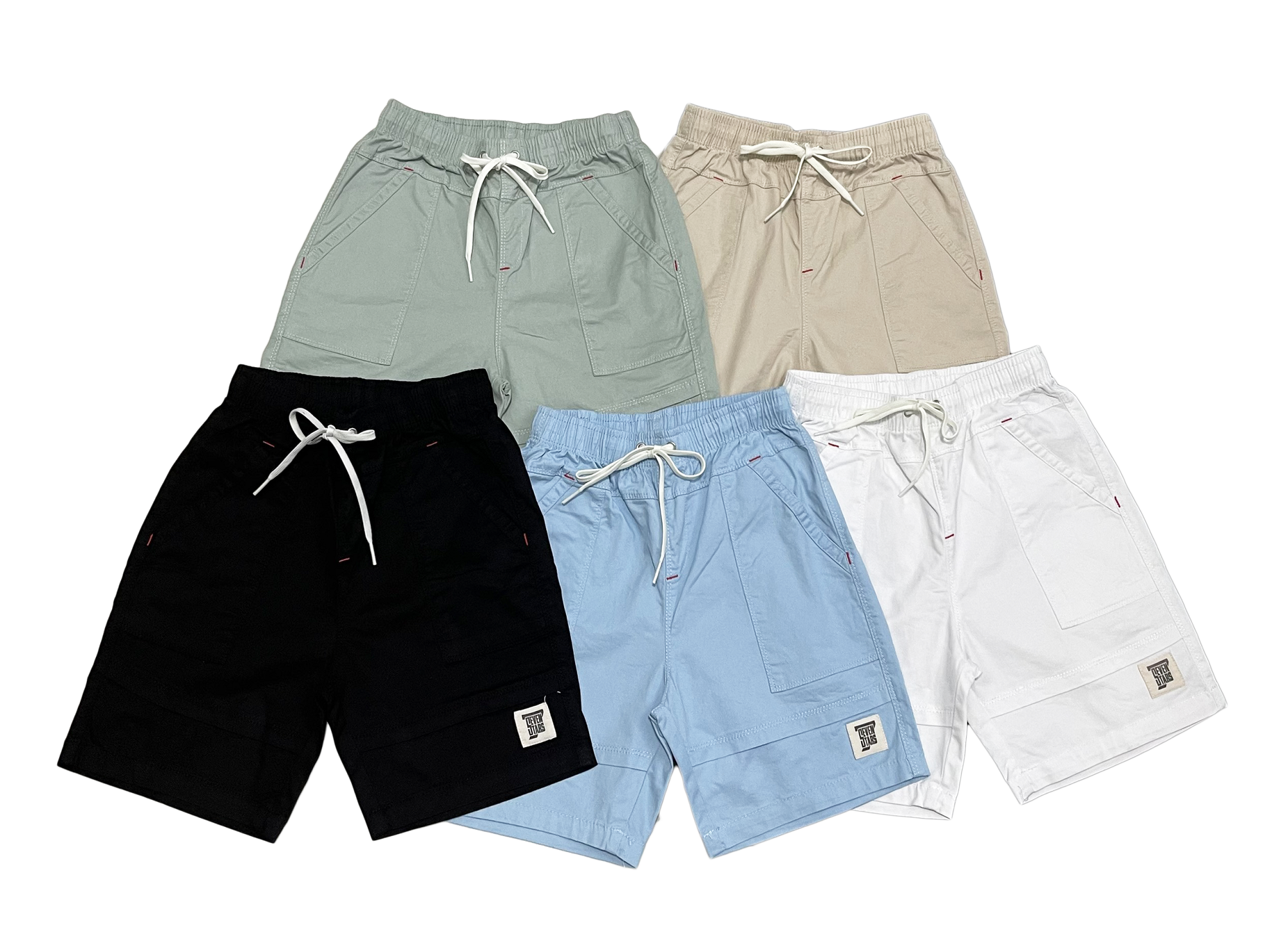 Sage Green, Beige, Black, Light Blue, White