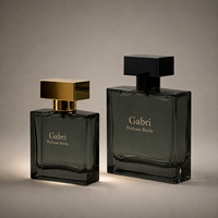 Flacon de parfum en verre noir de luxe vide 50 ml 100 ml avec emballage et logo personnalisé