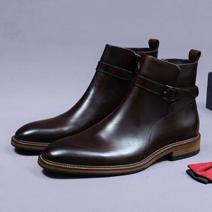 Bottes Chelsea originales en cuir véritable pour hommes, personnalisées, pour l'automne/hiver, prêtes pour la marche décontractée, les tenues formelles et le bureau - Product Image 5