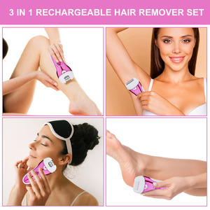 Épilateur électrique rechargeable USB 3 en 1 pour le visage, le bikini, les jambes, les bras et le corps - Product Image 3