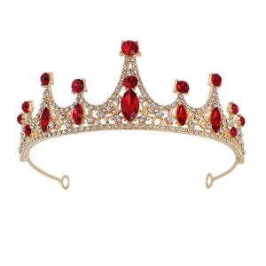 Tiara de fiesta de cumpleaños de cristal de moda, corona de Reina Retro adecuada para niñas, corona nupcial de boda de Graduación - Product Image 5