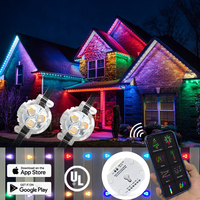 Luz LED RGB para Aleros, Exterior, Impermeable IP68, Chip UCS2904, Control por Aplicación, para Iluminación Decorativa Interior/Exterior