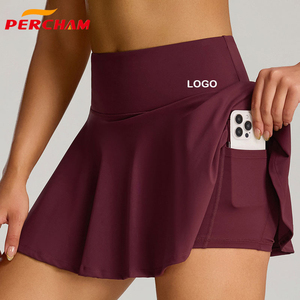 Rok Mini Tenis Golf Polos Bernapas 2 in 1 Dengan Saku Tersembunyi Pakaian Olahraga Wanita Workout Gym Golf Activewear Ropa De Mujer - Product Image 1