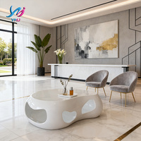 Table basse moderne en fibre de verre, convertible, en forme de nuage, personnalisable, durable, écologique, réglable en hauteur, portable, pour salon