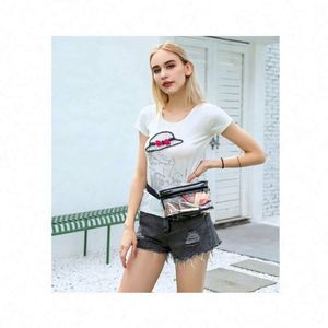 Riñonera Deportiva Transparente Personalizada con Logotipo, Riñonera Deportiva Impermeable de PVC Transparente Negra para Chicas - Product Image 5