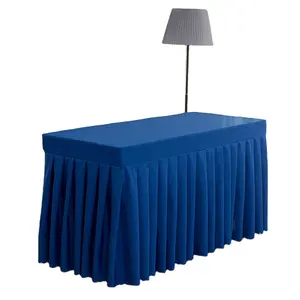 تخصيص اللون أنيقة الأزرق نسيج مفرش الطاولة غطاء الطاولة لحفلات الزفاف مأدبة فندق حماية الجدول