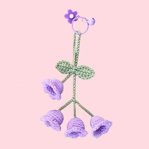 Porte-clés en <span class=keywords><strong>laine</strong></span> crochetée à la main en forme <span class=keywords><strong>de</strong></span> tulipe, breloques mignonnes et créatives, cadeau promotionnel pour femmes, sacs et accessoires <span class=keywords><strong>de</strong></span> voiture, petits objets - Product Image 3