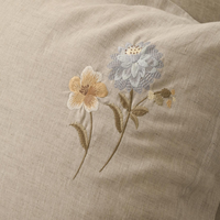 Draps de lit en chanvre Cloudland Luxury 4 pièces, modernes, brodés à la main, qualité supérieure, qualité hôtelière, confort pour votre maison