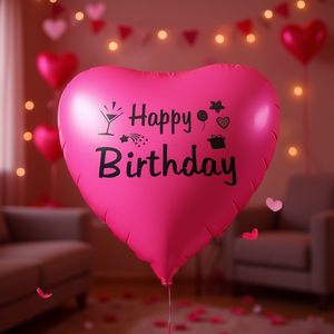 <b>Valentines</b> Day Heart Shaped Foil Mylar Balloon 63in Hot Pink Metallic Party <b>Decor</b> Promotion Adult Use - Product Image 2