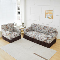 Housse de canapé en polyester unie imprimée, anti-rayures, anti-poussière, décorative, pour salon