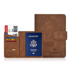 Étui de Passeport Personnalisé en Cuir PU avec Logo, Porte-Passeport de Voyage, Ensemble d'Étiquettes de Bagage, Étui Protecteur avec Fermoirs, Blocage RFID, Étanche, Court - Product Image 6