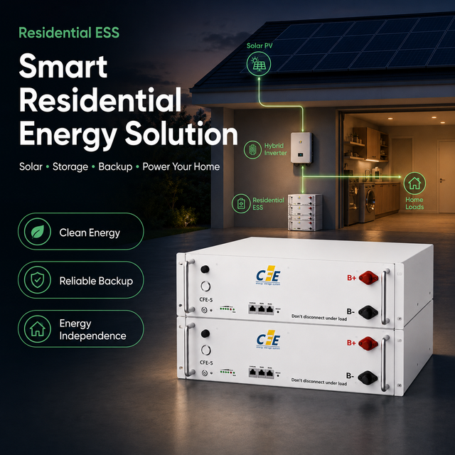 5kWh Home Battery Storage 51.2V 100Ah LiFePO4 ESS 6000 Cycles Modular Stackable Solar Battery CAN for Inverter