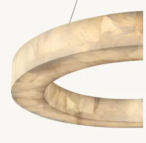 Sunwe Creative Minimalist Marble Rings Modern LED Chandelier Bronze 60 Inch Rivage Round Chandelier