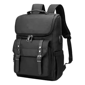 BSCI Factory Custom Capacity PU Leather Backpack Laptop Backpack Bag Fashion Men Leather Backpack