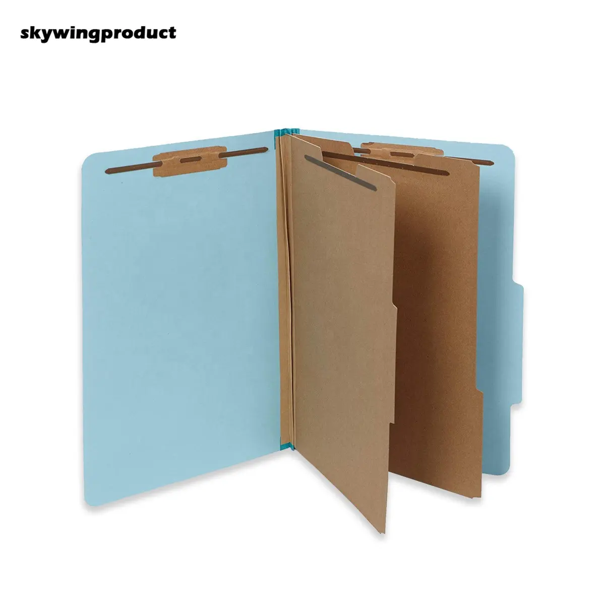 Skywingproduct10pcs/kutu yasal boyut açık mavi 2 inç Tyvek genişletme dayanıklı 2 çatal sınıflandırma kağıttan dosya klasörleri