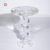 Table de salon design d'intérieur haut de gamme personnalisée OEM TT table populaire en cristal de platine transparent de luxe d'extérieur d'hôtel