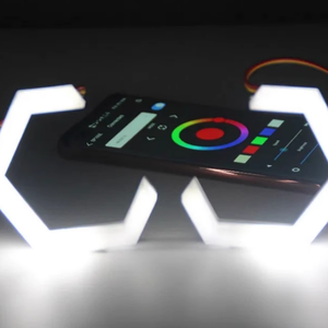 2 trong 1 <span class=keywords><strong>RGB</strong></span> 12V lục giác 70mm 80mm 90mm ứng dụng điều khiển đầy màu sắc thiên thần mắt halos Đèn pha DRL trang bị thêm cho BMW - Product Image 4