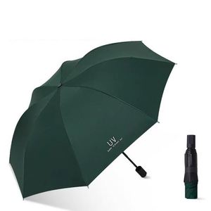 Custom Business Students Three-<b>Fold</b> Sun and Rain Protection Black Rubber Sunshade Custom Logo 8-Rib Anti-Wind UV Umbrella - Product Image 5
